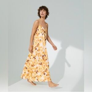 GUC Oysho- Floral Maxi Dress in Yellow and Brown. Size M